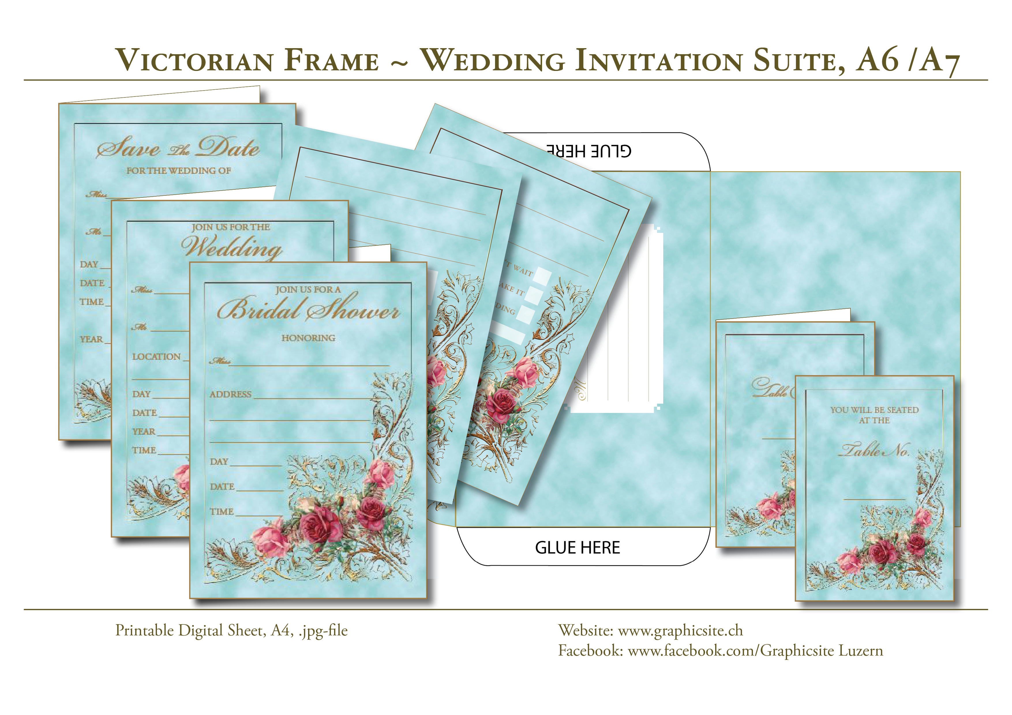 Karten selber drucken - Hochzeit - Blumen Karten  - Viktorianisch - #hochzeitskarten, #einladungen, #selber, #gestalten, #basteln, #papeterie, 